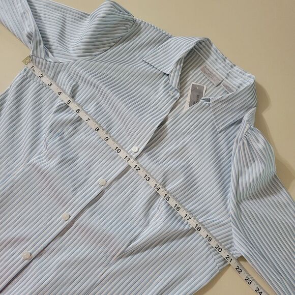 Worthington Women's Long Sleeve Stripe Button-Down Shirt - Picture 3 of 13